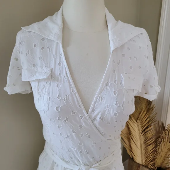 Diane Von Furstenberg Belette cotton eyelet wrap dress - Picture 4 of 8